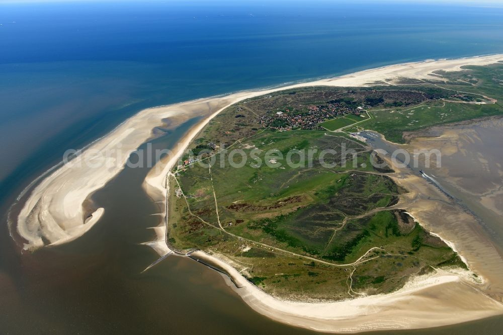 Aerial image Spiekeroog - Beach landscape on the North Sea in Spiekeroog in the state Lower Saxony