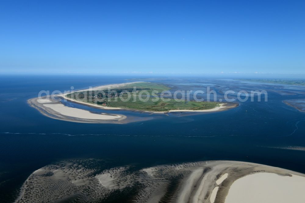 Aerial photograph Spiekeroog - Beach landscape on the North Sea in Spiekeroog in the state Lower Saxony