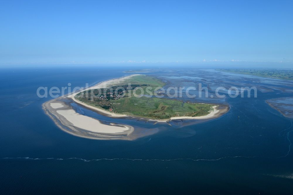 Spiekeroog from above - Beach landscape on the North Sea in Spiekeroog in the state Lower Saxony