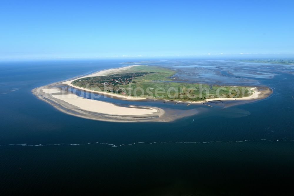 Aerial photograph Spiekeroog - Beach landscape on the North Sea in Spiekeroog in the state Lower Saxony