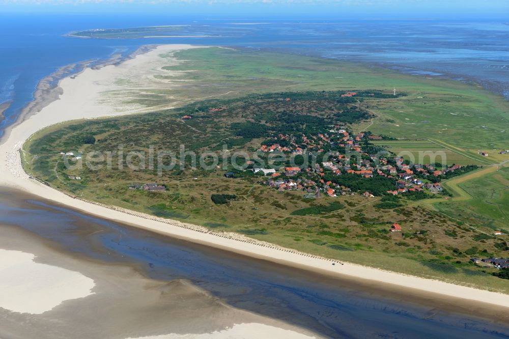 Spiekeroog from above - Beach landscape on the North Sea in Spiekeroog in the state Lower Saxony