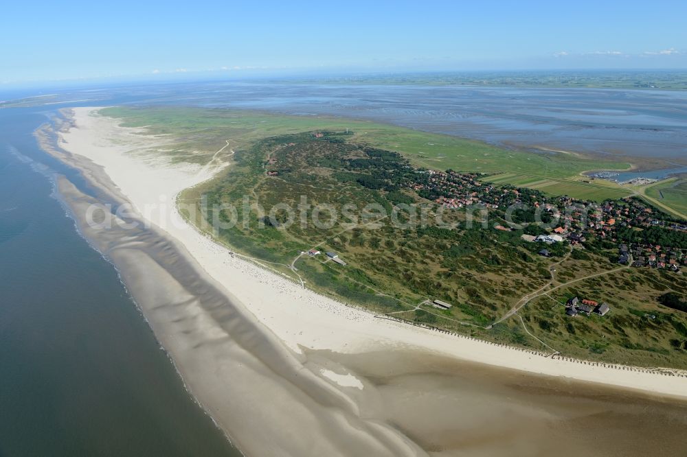 Spiekeroog from above - Beach landscape on the North Sea in Spiekeroog in the state Lower Saxony