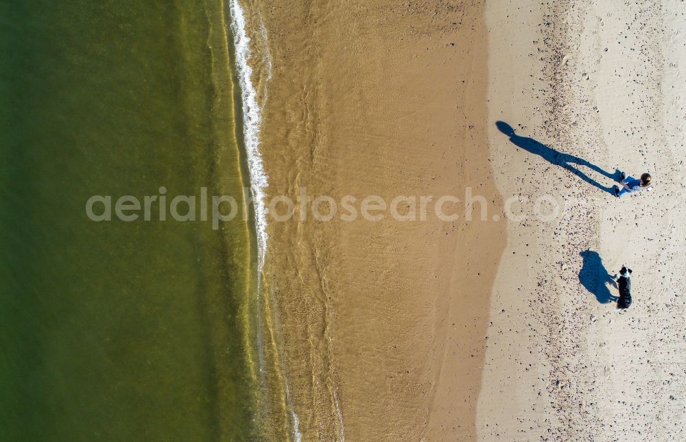 Ulfborg from above - Beach landscape along the of North Sea in Ulfborg in Region Midtjylland, Denmark