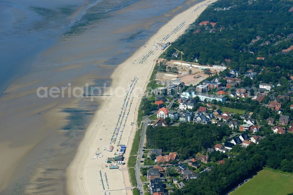 Wyk auf Föhr from the bird's eye view: Beach landscape on the North Sea in Wyk auf Foehr in the state Schleswig-Holstein