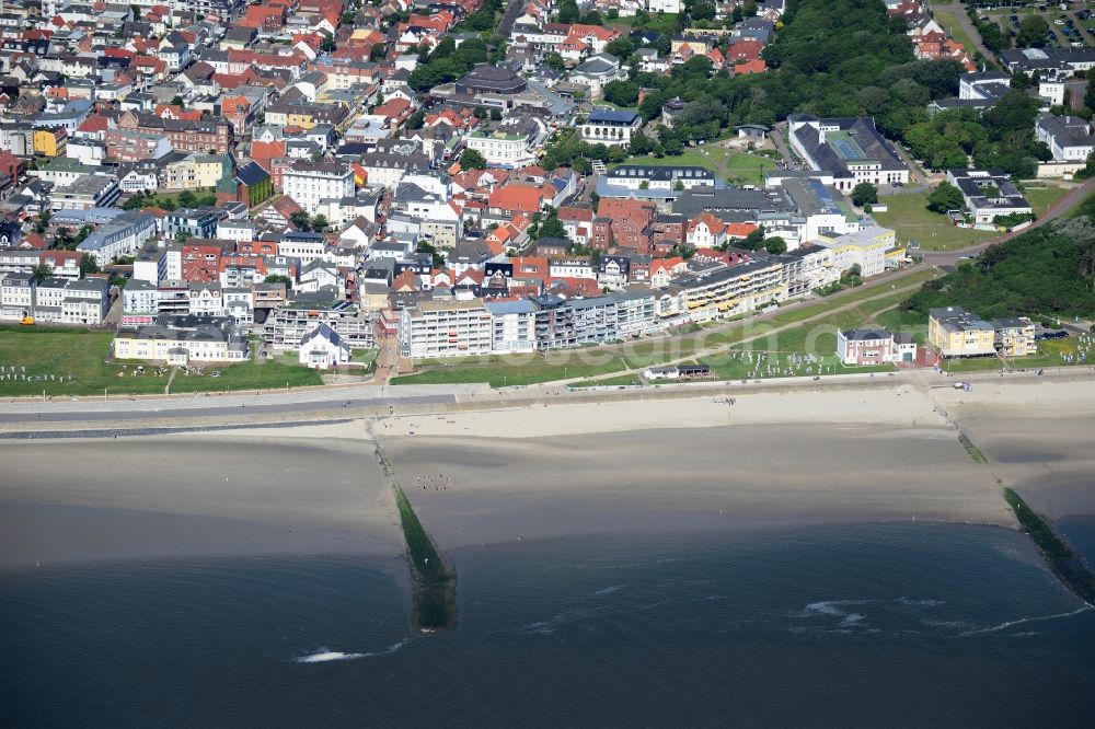 Norderney from the bird's eye view: Beach landscape on the North Sea to island Norderney in the state Lower Saxony