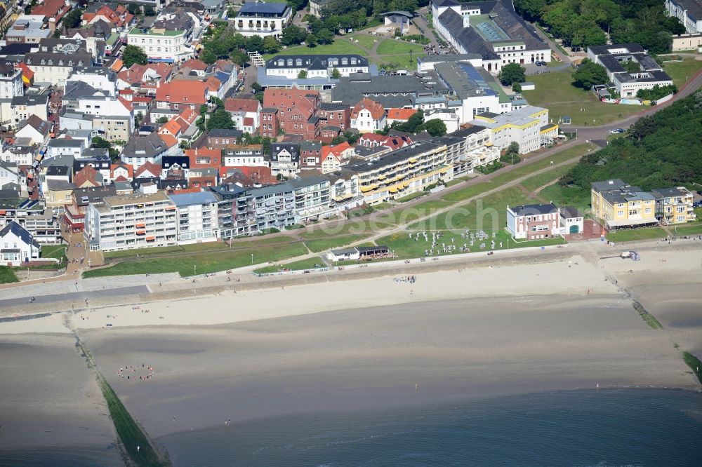 Aerial image Norderney - Beach landscape on the North Sea to island Norderney in the state Lower Saxony