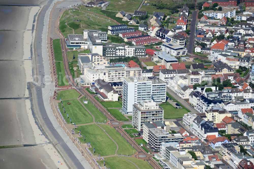 Aerial photograph Norderney - Beach landscape on the North Sea to island Norderney in the state Lower Saxony