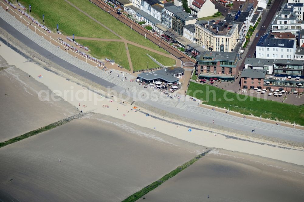 Norderney from above - Beach landscape on the North Sea to island Norderney in the state Lower Saxony