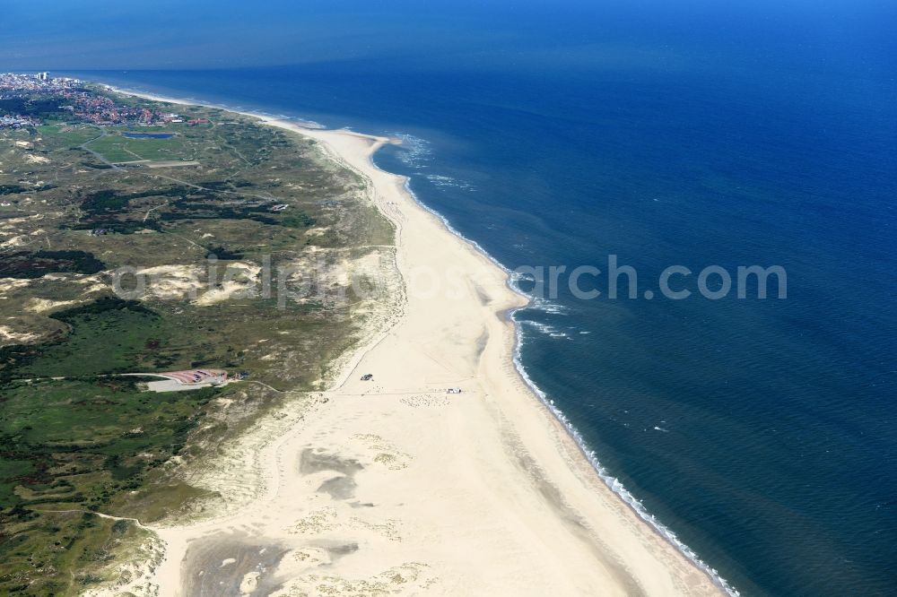 Aerial image Norderney - Beach landscape on the North Sea to island Norderney in the state Lower Saxony