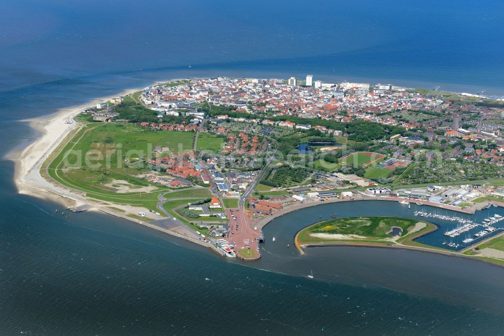 Aerial photograph Norderney - Beach landscape on the North Sea to island Norderney in the state Lower Saxony