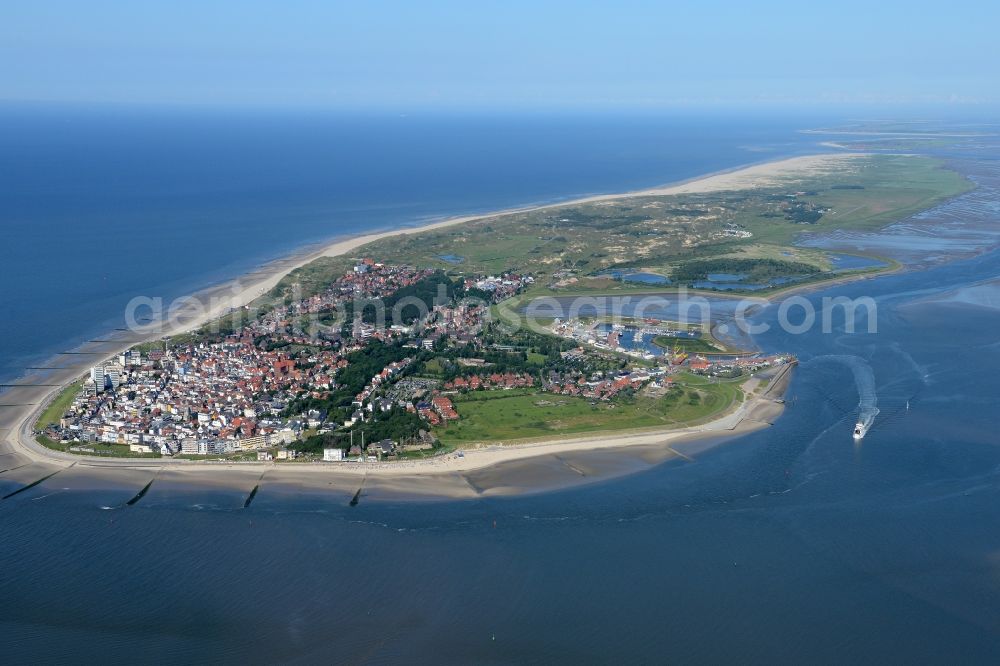 Norderney from above - Beach landscape on the North Sea to island Norderney in the state Lower Saxony