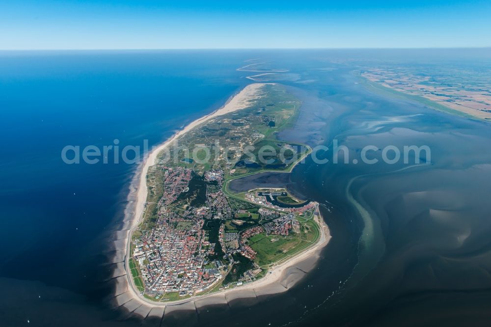 Aerial image Norderney - Beach landscape on the North Sea to island Norderney in the state Lower Saxony