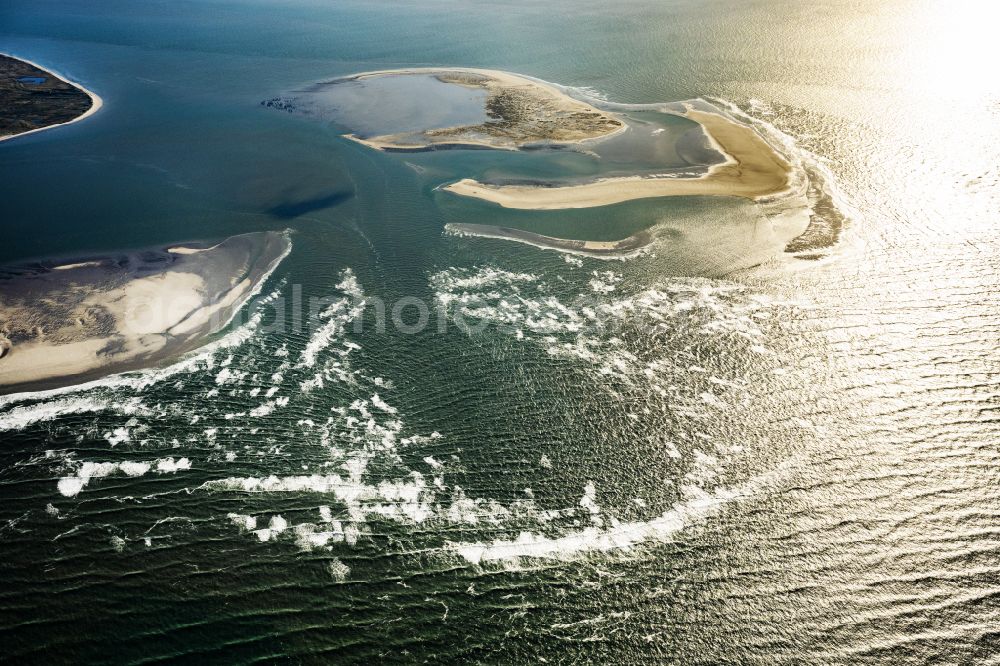 Juist from above - Beach landscape on the Island of Juist Memmert,Kachelotplate in the state Lower Saxony