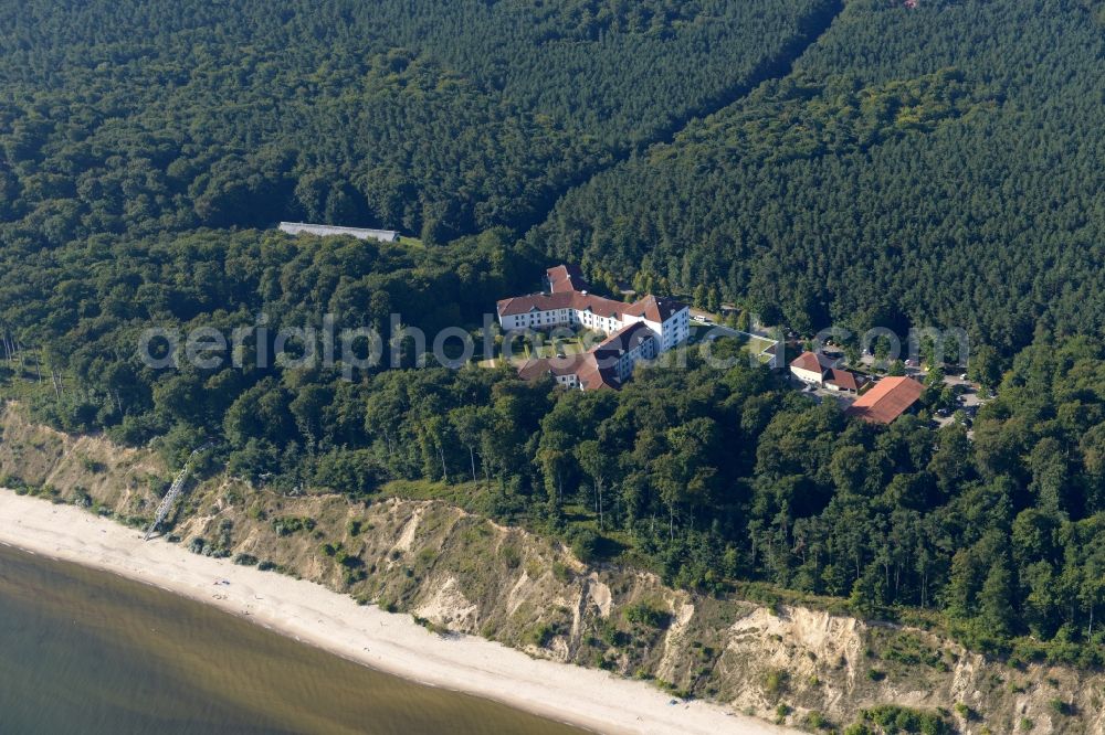 Ückeritz from the bird's eye view: Beach landscape on the Baltic Sea in Ueckeritz in the state Mecklenburg - Western Pomerania