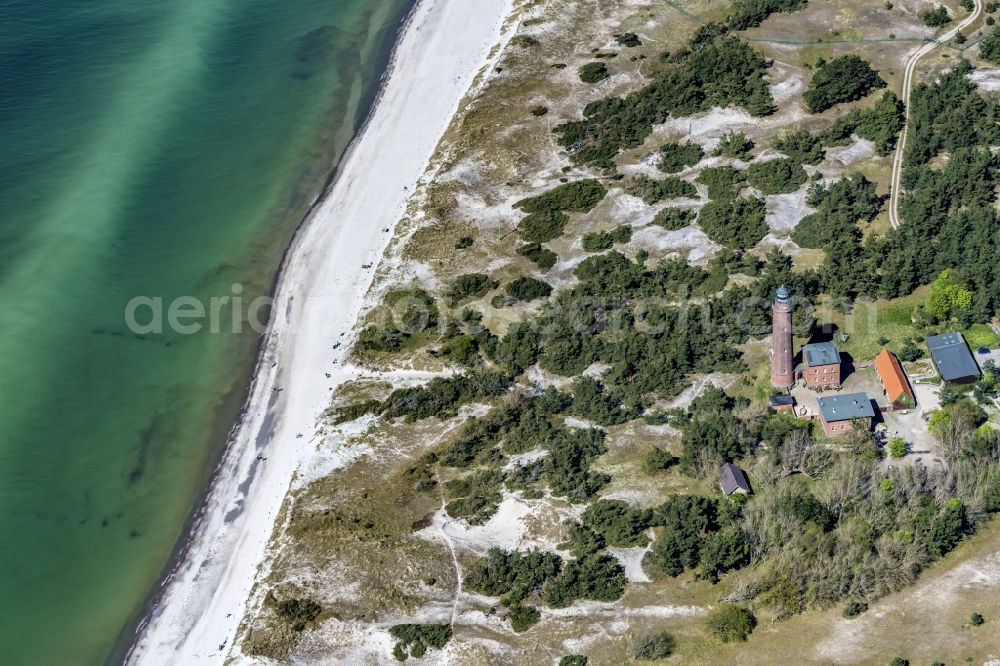 Born am Darß from above - Beach landscape along the of Baltic Sea in Darsser Ort in the state Mecklenburg - Western Pomerania, Germany