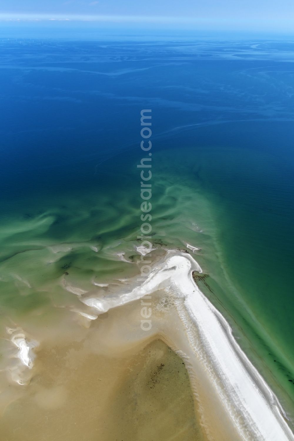 Born am Darß from the bird's eye view: Beach landscape along the of Baltic Sea in Darsser Ort in the state Mecklenburg - Western Pomerania, Germany