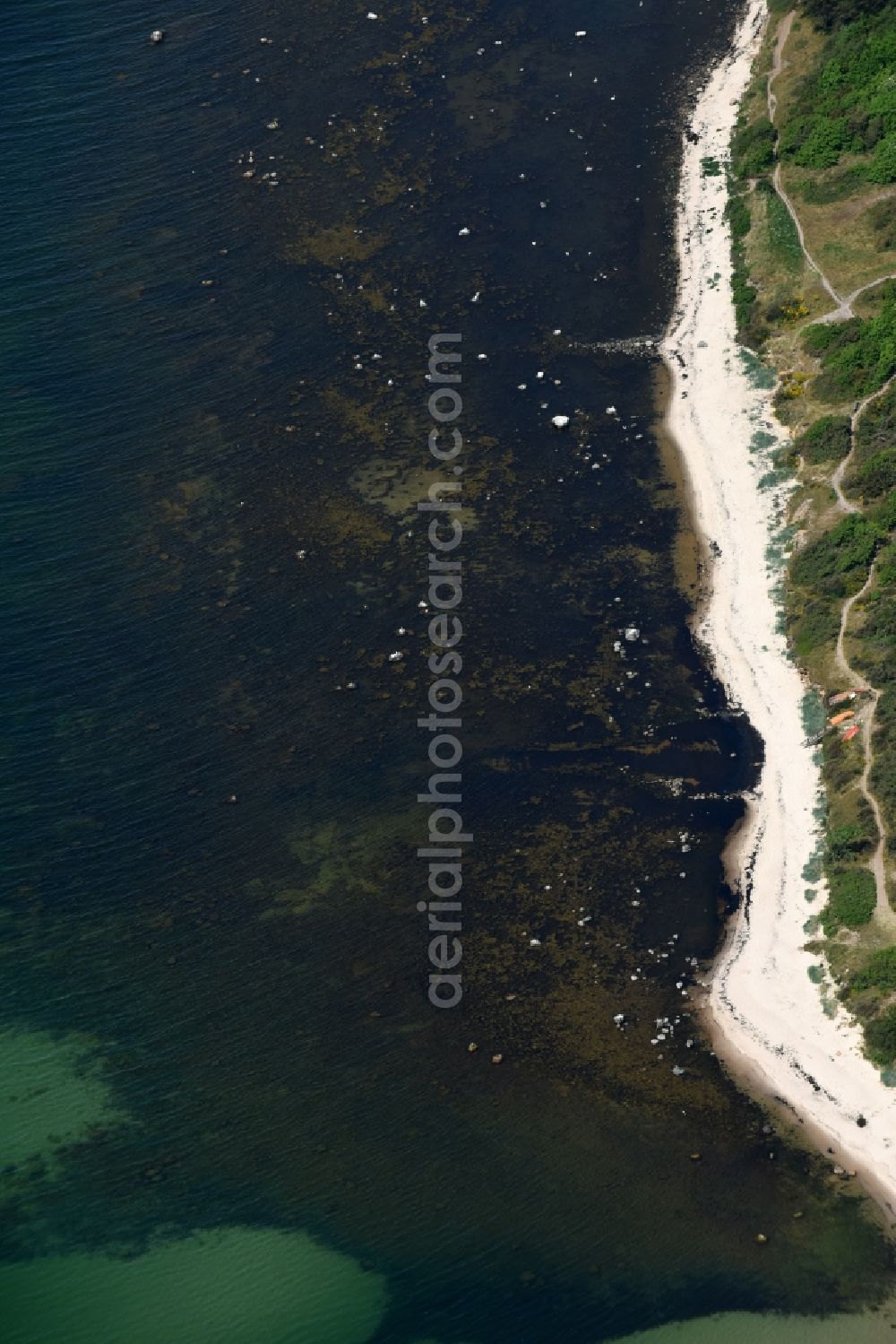 Aerial photograph Hasle - Beach landscape on the Baltic Sea in Hasle in Region Hovedstaden, Denmark