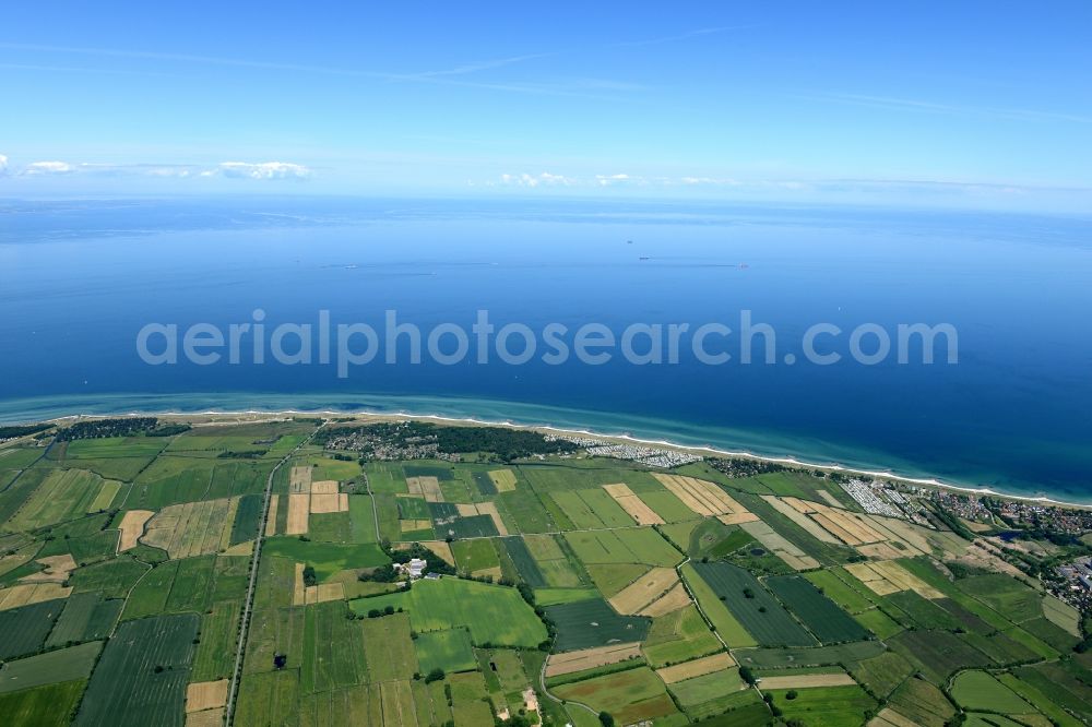 Aerial photograph Heidkate - Beach landscape on the Baltic Sea in Heidkate in the state Schleswig-Holstein