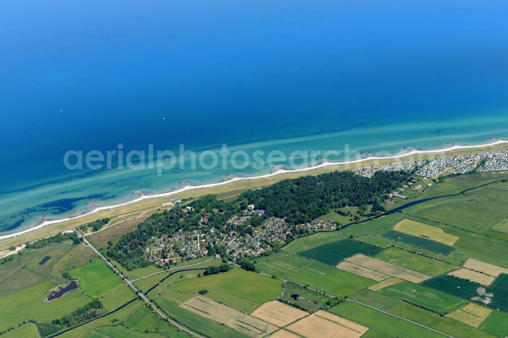 Heidkate from the bird's eye view: Beach landscape on the Baltic Sea in Heidkate in the state Schleswig-Holstein