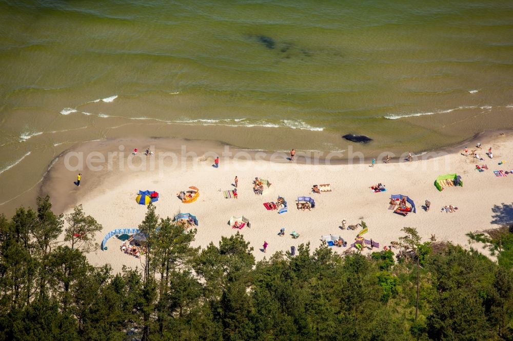 Aerial photograph Kolobrzeg - Kolberg - Beach landscape on the Baltic Sea in Kolberg in West Pomerania, Poland
