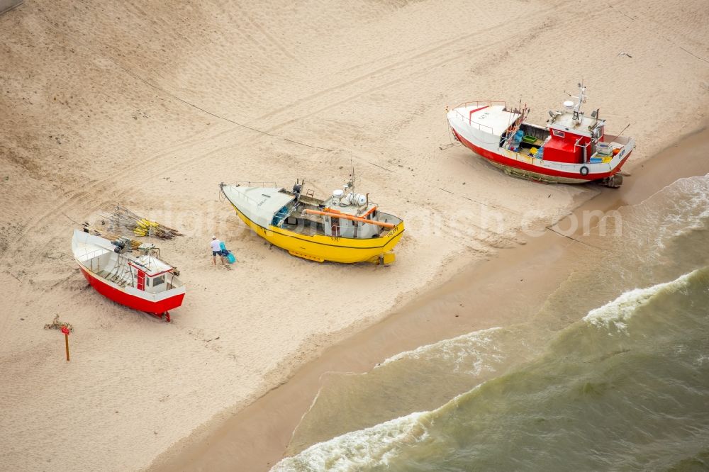 Mielenko from the bird's eye view: Beach landscape on the Baltic Sea in Mielenko in West Pomerania, Poland