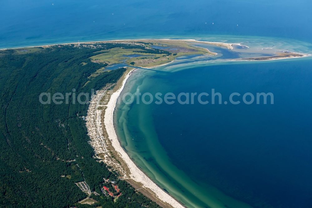 Aerial image Prerow - Beach landscape on the Baltic Sea in Prerow in the state Mecklenburg - Western Pomerania