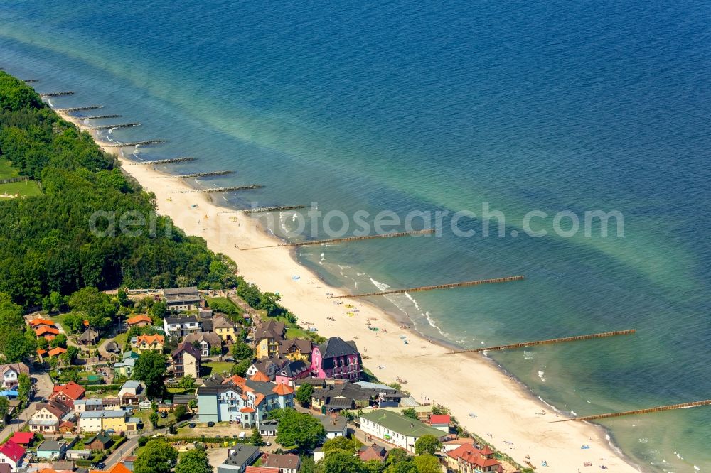 Niechorze Horst from above - Beach landscape on the Baltic Sea in Niechorze Horst in West Pomerania, Poland