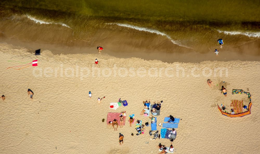 Niechorze Horst from above - Beach landscape on the Baltic Sea in Niechorze Horst in West Pomerania, Poland