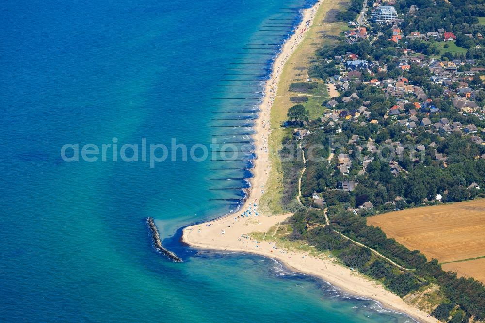 Aerial image Ahrenshoop - Beach landscape along the of Baltic Sea in the district Althagen in Ahrenshoop in the state Mecklenburg - Western Pomerania, Germany