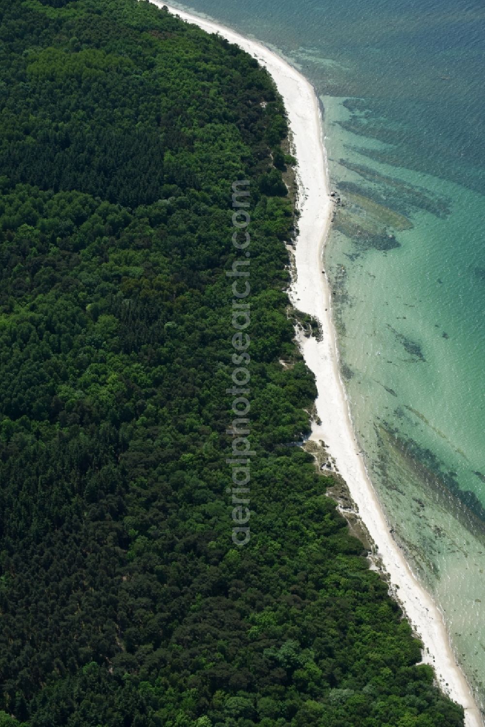 Ronne - Insel Bornholm from above - Beach landscape on the Baltic Sea in Ronne - Bornholm Island in , Denmark