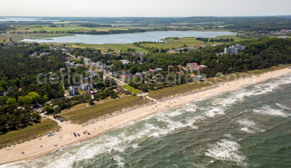 Sellin from above - Beach landscape on the Baltic Sea in Sellin in the state Mecklenburg - Western Pomerania