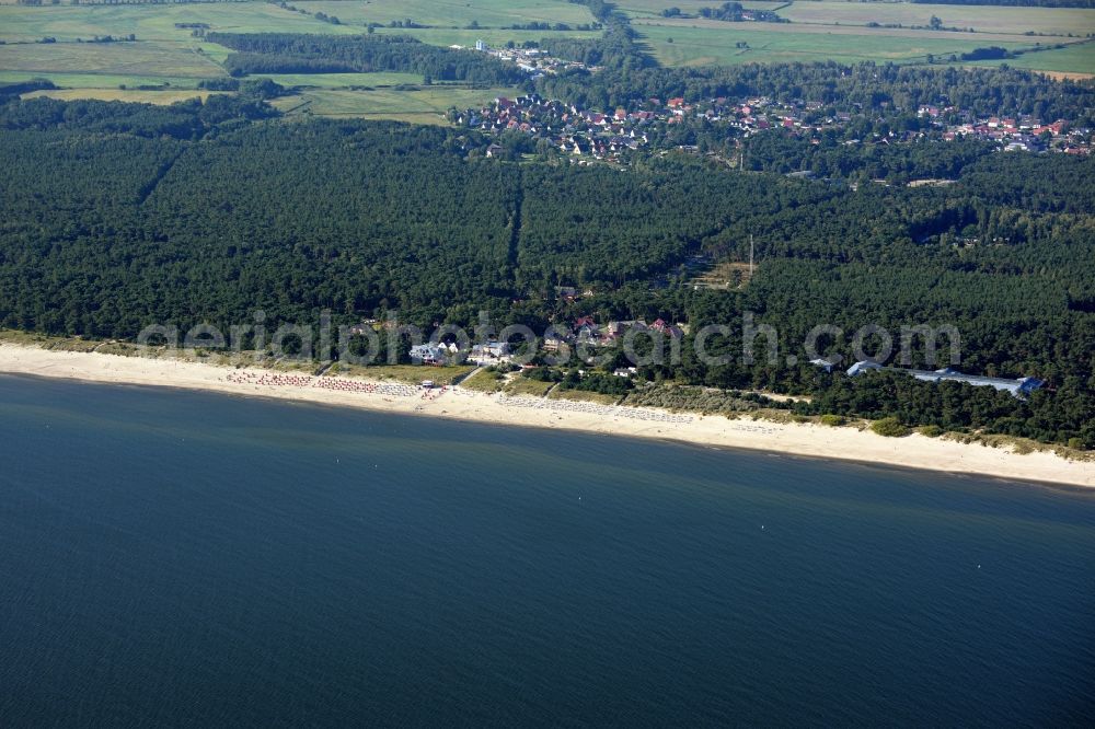 Trassenheide from above - Beach landscape on the Baltic Sea in Trassenheide in the state Mecklenburg - Western Pomerania