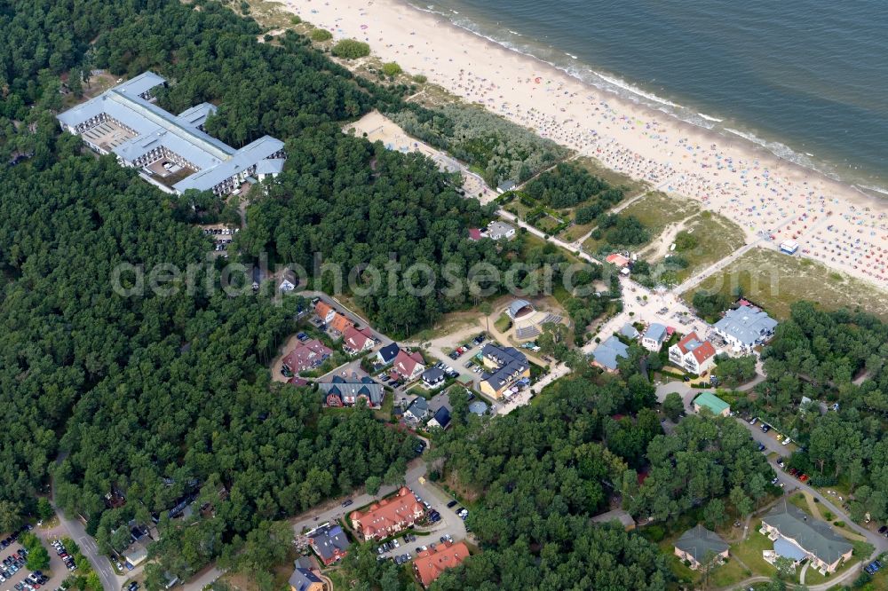 Trassenheide from above - Beach landscape on the Baltic Sea in Trassenheide in the state Mecklenburg - Western Pomerania