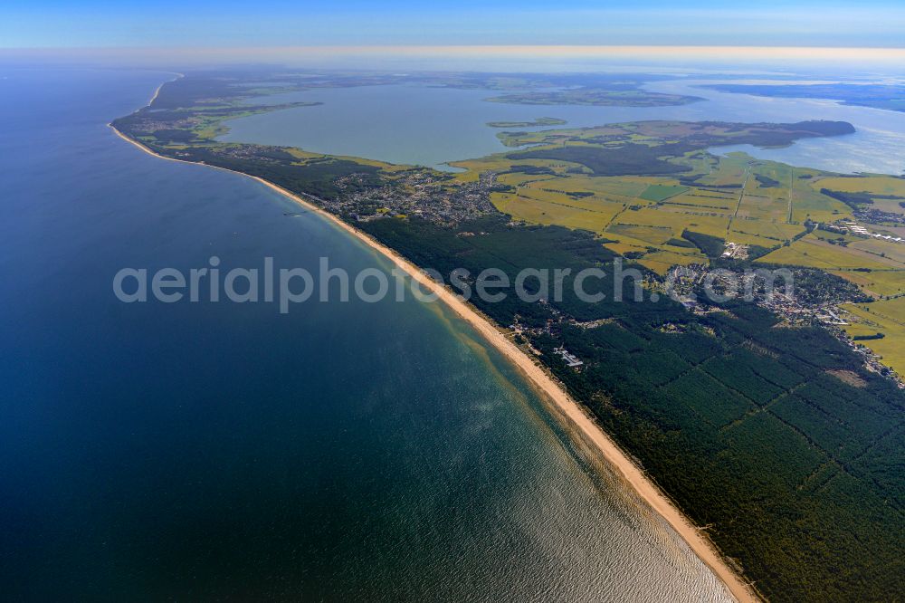 Trassenheide from above - Beach landscape on the Baltic Sea in Trassenheide in the state Mecklenburg - Western Pomerania