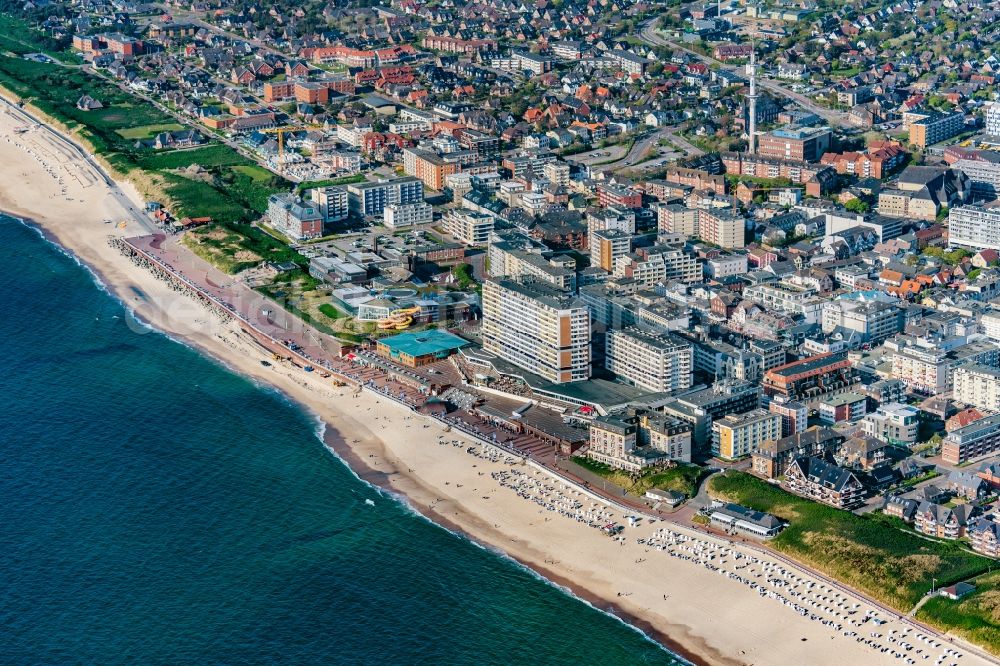 Sylt from the bird's eye view: Beach landscape in the district Westerland in Sylt on Island Sylt in the state Schleswig-Holstein, Germany