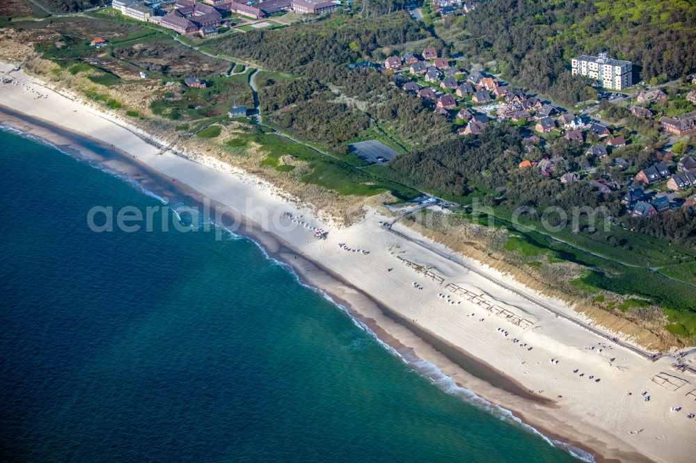 Aerial image Sylt - Beach landscape in the district Westerland in Sylt on Island Sylt in the state Schleswig-Holstein, Germany