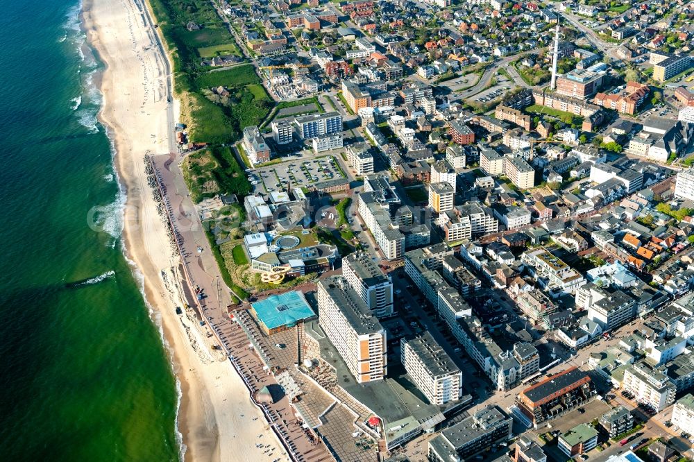 Aerial image Sylt - Beach landscape in the district Westerland in Sylt on Island Sylt in the state Schleswig-Holstein, Germany