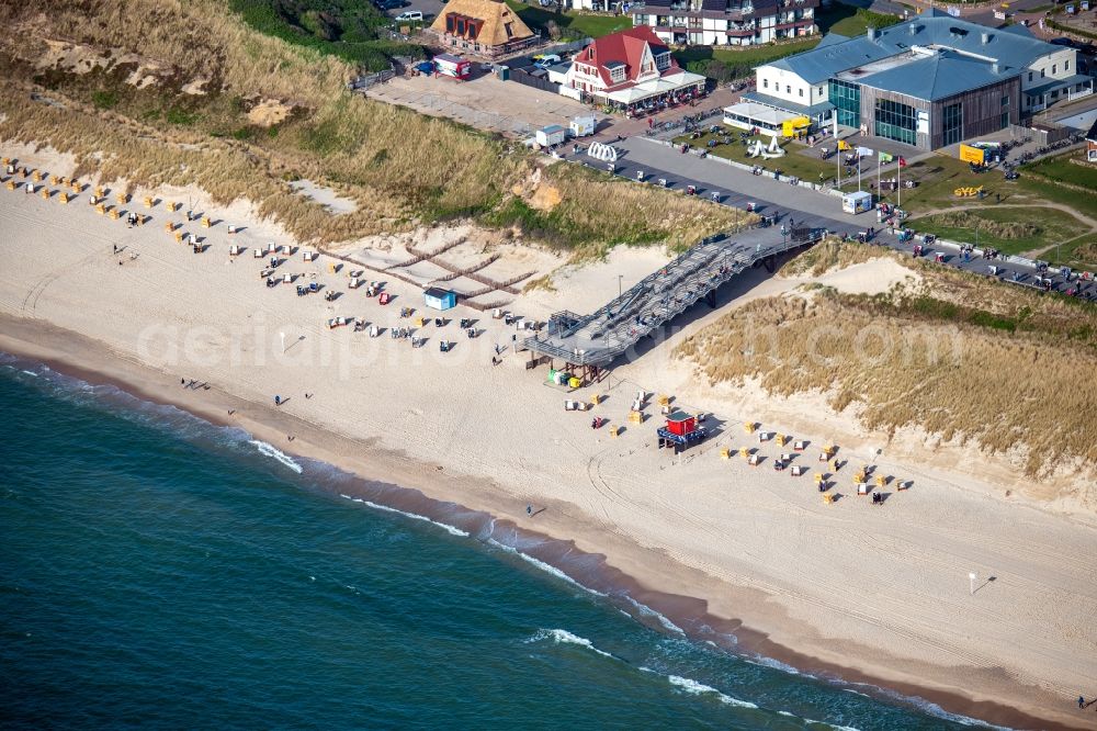 Wenningstedt (Sylt) from above - Beach landscape in Wenningstedt (Sylt) at the island Sylt in the state Schleswig-Holstein, Germany