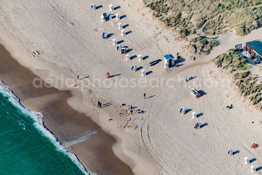 Aerial photograph Sylt - Beach landscape along the Samoa FKK-Strand in the district Rantum (Sylt) in Sylt on Island Sylt in the state Schleswig-Holstein, Germany