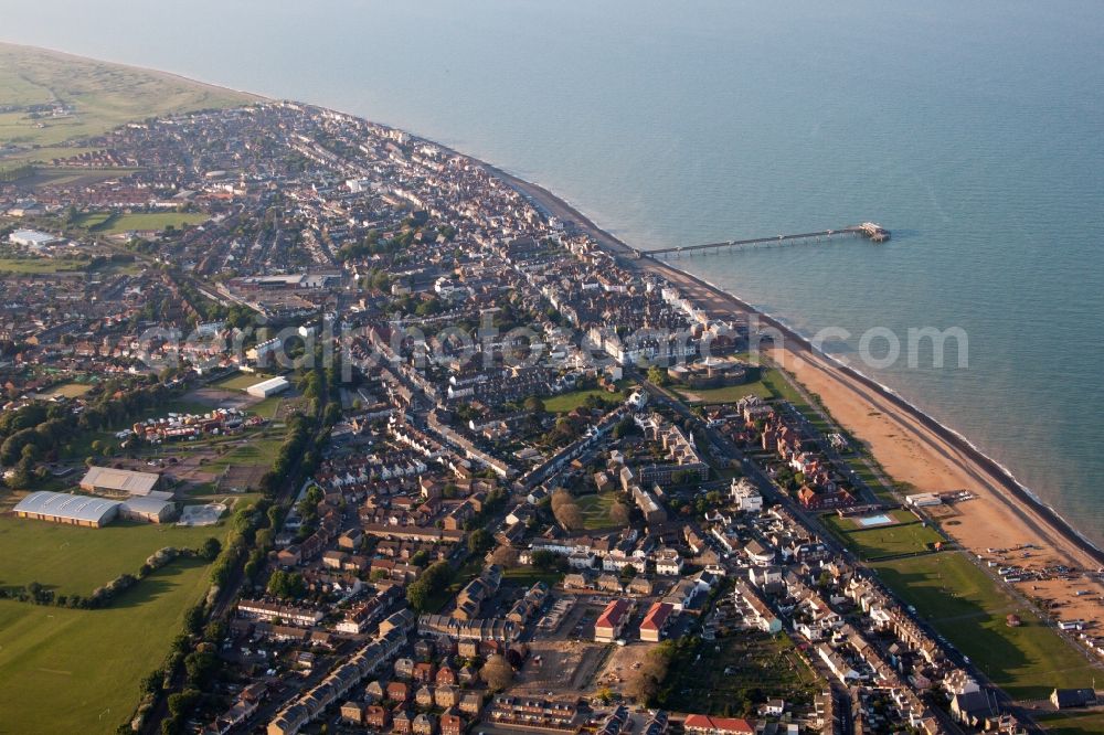 Deal from above - Sand and beach landscape on the pier of channel in Deal in England, United Kingdom