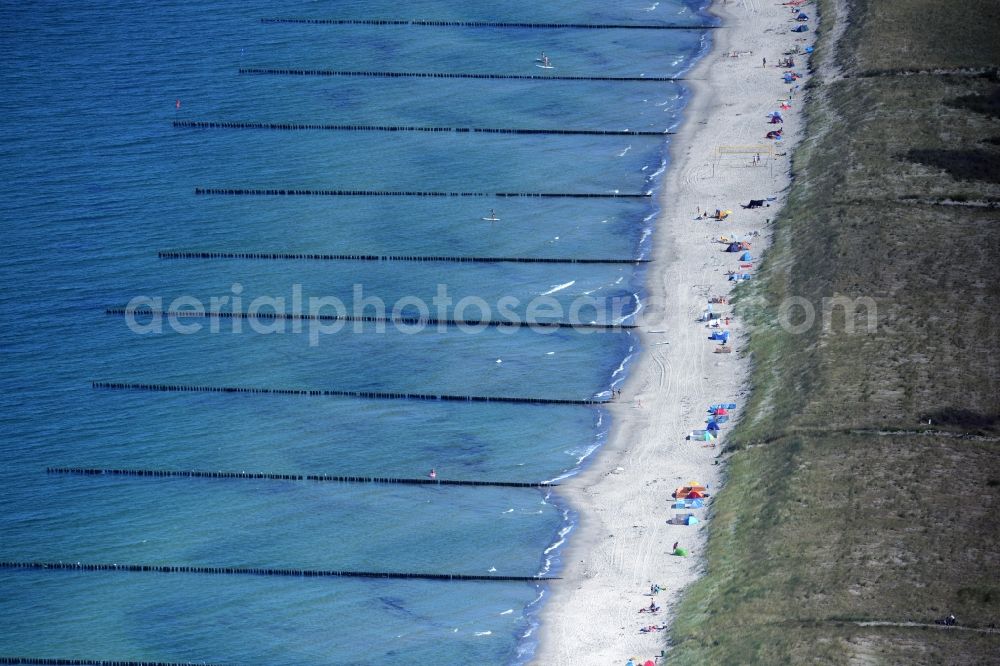 Aerial image Wustrow - Beach landscape on the in Wustrow in the state Mecklenburg - Western Pomerania