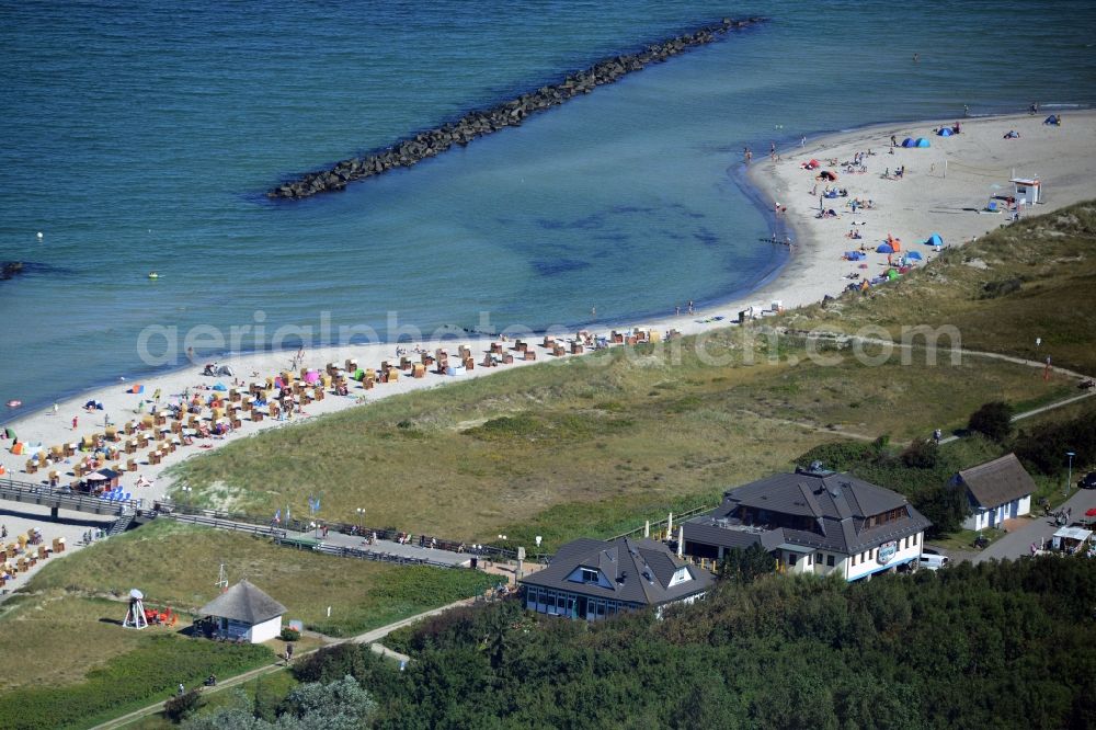 Wustrow from the bird's eye view: Beach landscape on the in Wustrow in the state Mecklenburg - Western Pomerania