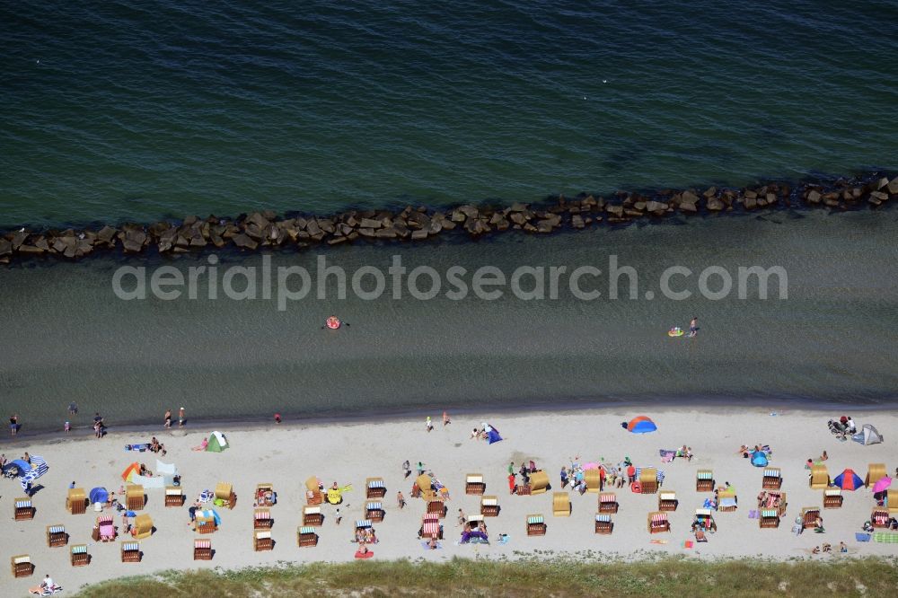 Wustrow from the bird's eye view: Beach landscape on the in Wustrow in the state Mecklenburg - Western Pomerania