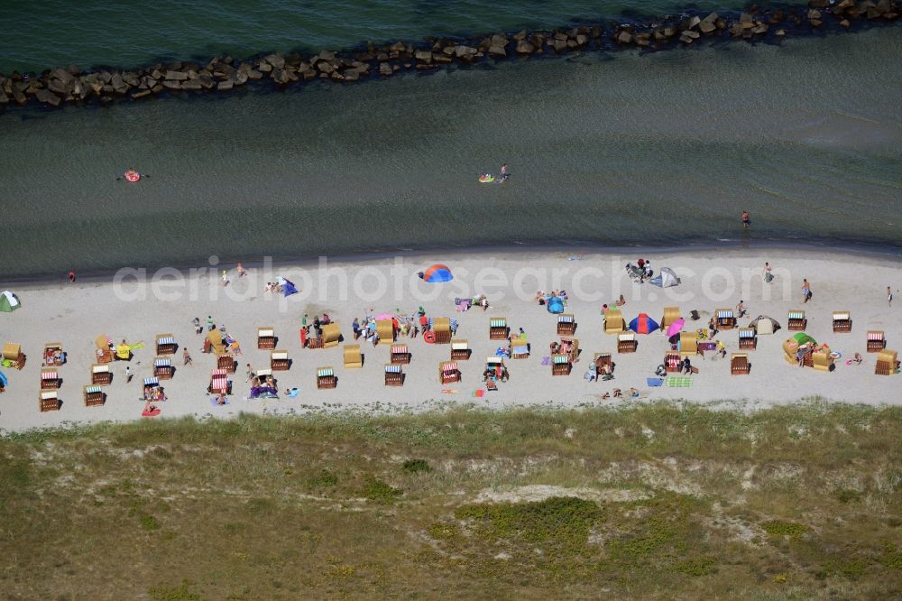 Aerial image Wustrow - Beach landscape on the in Wustrow in the state Mecklenburg - Western Pomerania