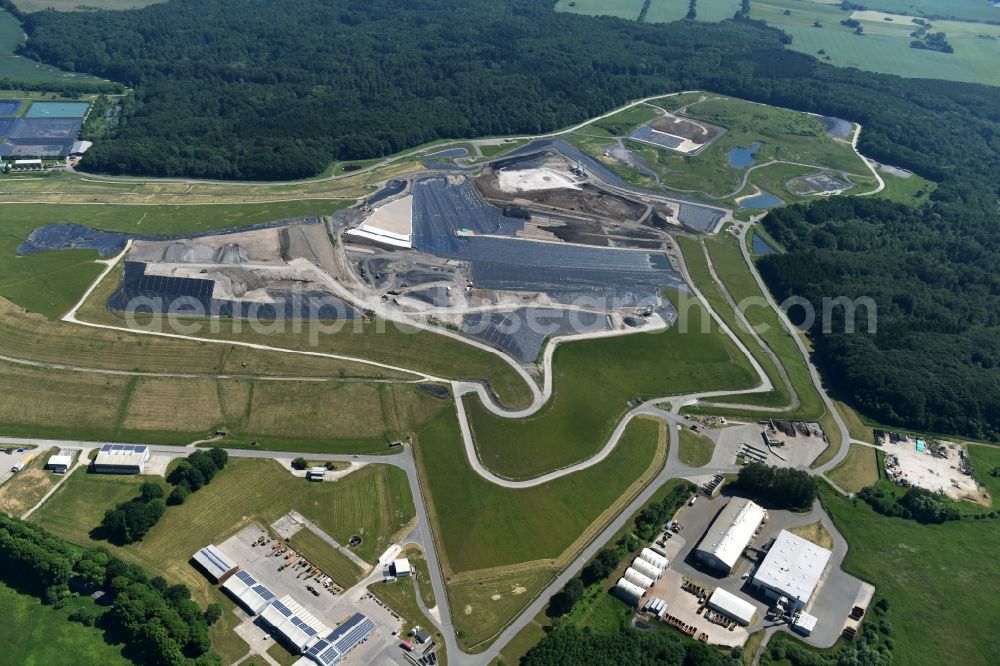 Aerial photograph Selmsdorf - Renovation, sealing and restoration work on the site of the refurbished landfill Deponie Ihlenberg in Selmsdorf in the state Mecklenburg - Western Pomerania, Germany