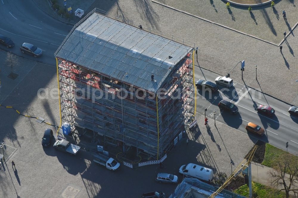 Aerial image Potsdam - Building the visitor center Brandenburger Tor on Luisenplatz in the district Innenstadt in Potsdam in the state Brandenburg, Germany