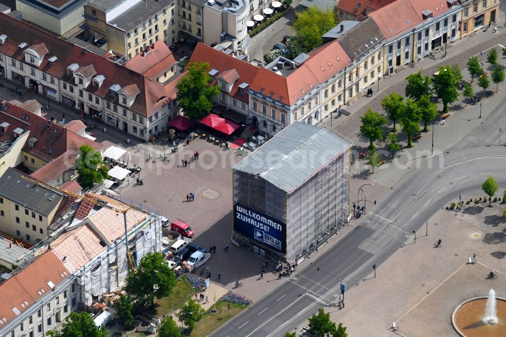 Aerial image Potsdam - Building the visitor center Brandenburger Tor on Luisenplatz in the district Innenstadt in Potsdam in the state Brandenburg, Germany