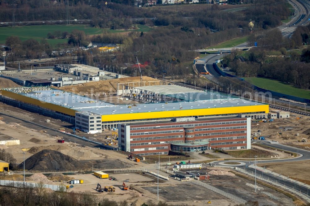 Aerial image Bochum - Construction site to build a new office and commercial building O-Werk on Opelring in Bochum in the state North Rhine-Westphalia, Germany