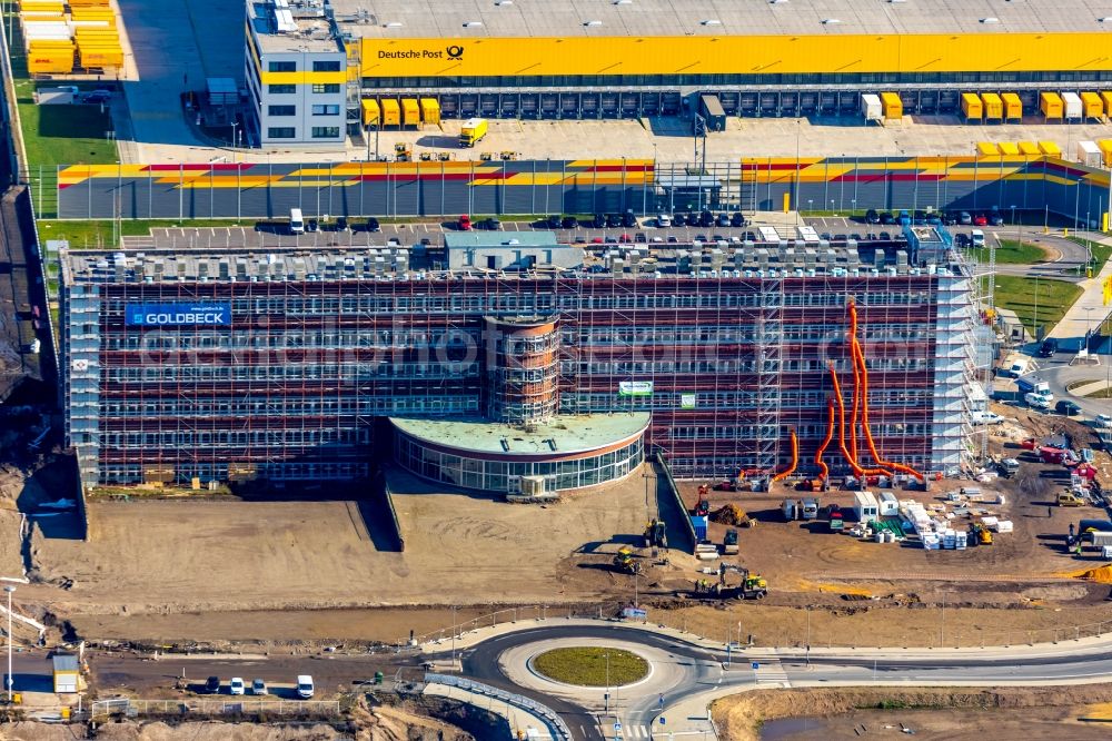 Aerial image Bochum - Construction site to build a new office and commercial building O-Werk on Opelring in Bochum in the state North Rhine-Westphalia, Germany