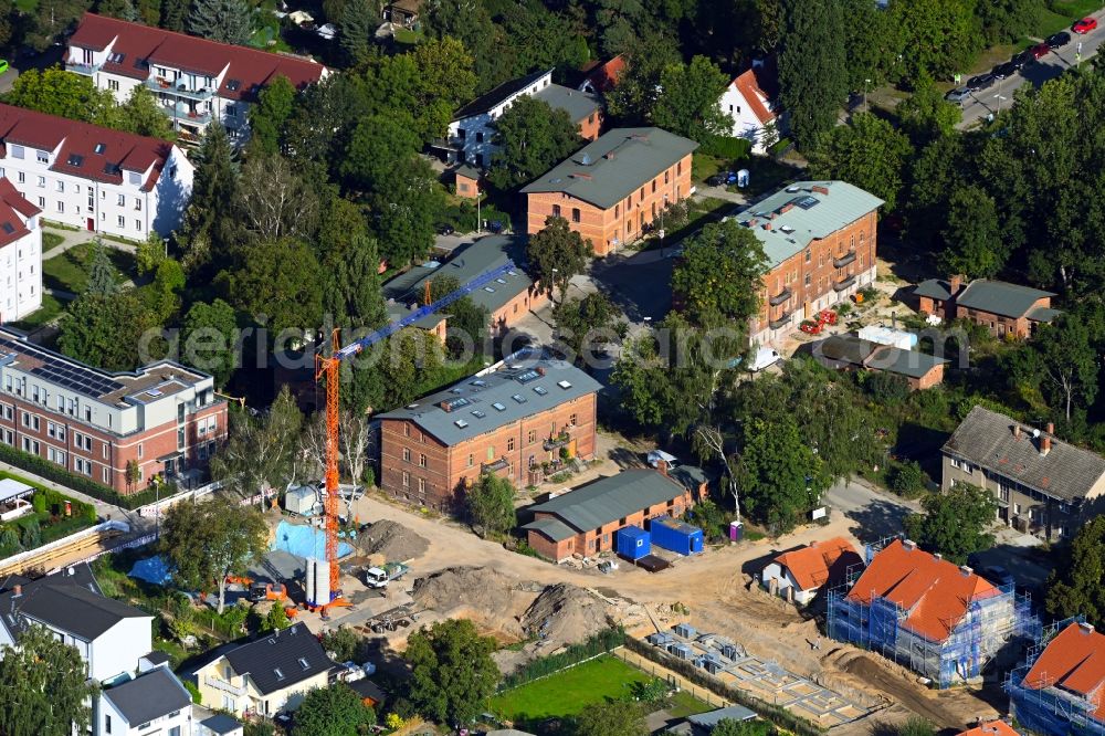 Aerial photograph Berlin - Construction site for reconstruction and modernization and renovation of a building Alte Hellersdorfer Strasse in the district Hellersdorf in Berlin, Germany